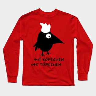 Funny raven as a cook Long Sleeve T-Shirt